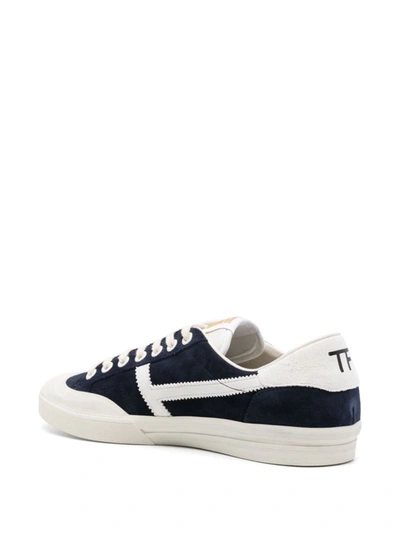 Shop Tom Ford Jarvis Suede Sneakers In Blue