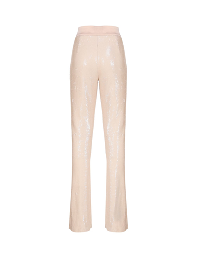 Shop Genny Trousers With Sequins And Satin In Nude