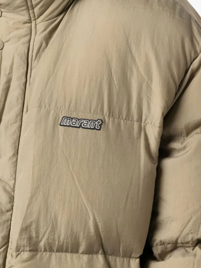 Shop Isabel Marant Khaki Dilyamo Quilted Padded Jacket In Beige
