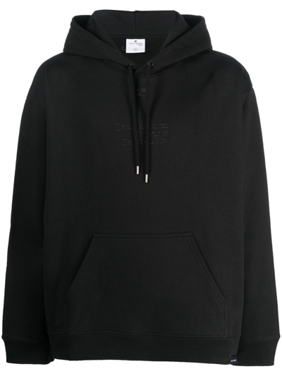 Courrèges Black Cotton Hoodie In Nero