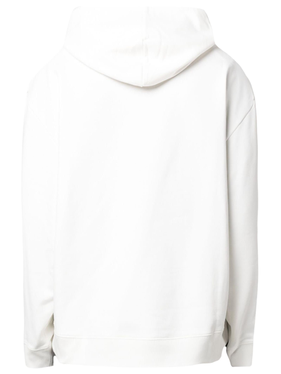 Shop Courrèges White Cotton Hoodie In Bianco