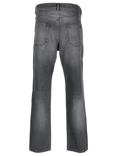 Shop Courrèges Grey Cotton Jeans In Grigio