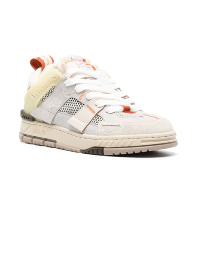 Shop Axel Arigato Area Patchwork Leather Sneakers In Beige