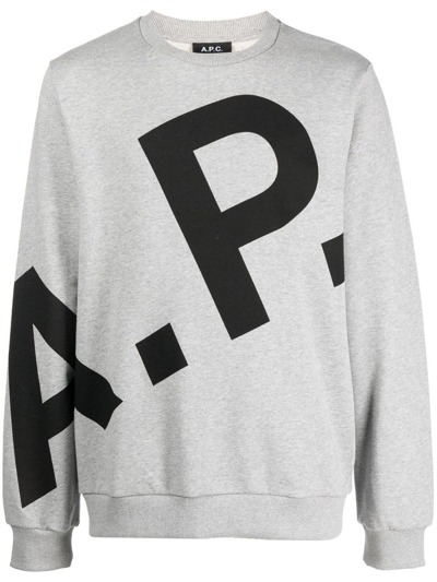 Shop Apc Grey Cotton Sweatshirt In Grigio
