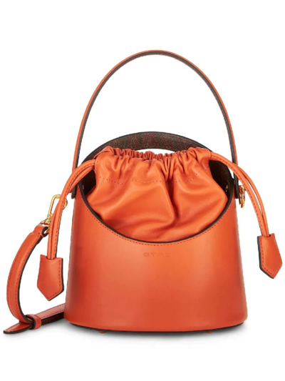 Shop Etro Orange Mini Saturno Bag In Arancione