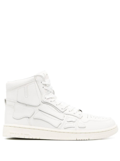 Shop Amiri White Skel High Sneakers In Bianco