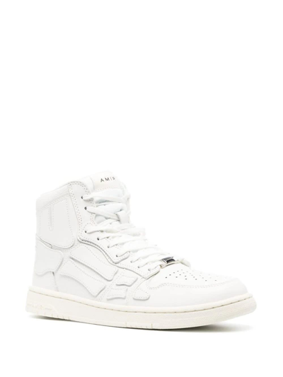 Shop Amiri White Skel High Sneakers In Bianco
