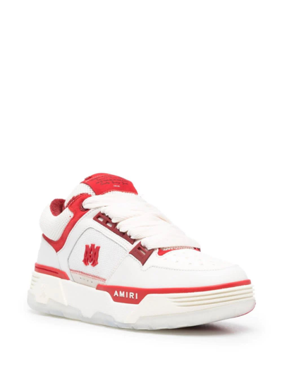 Shop Amiri White And Red Ma-1 Sneakers In Bianco