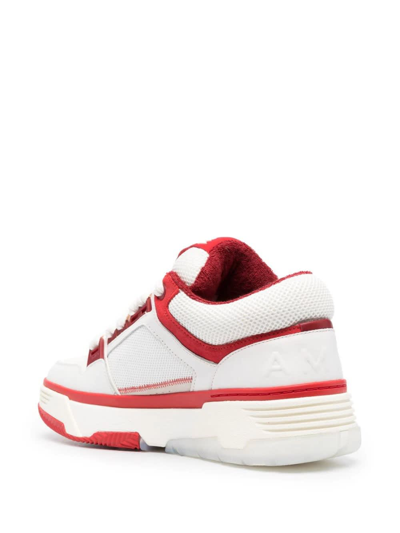 Shop Amiri White And Red Ma-1 Sneakers In Bianco
