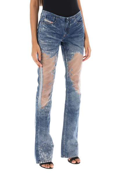 Shop Diesel D-shark Jeans With Devoré Detailing In Denim (blue)