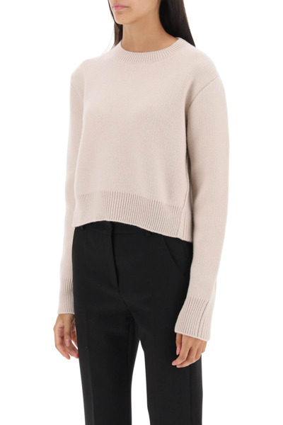 Shop Lanvin Cropped Wool And Cashmere Sweater In Paper (beige)