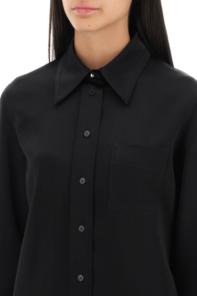 Shop Lanvin Satin Pocket Shirt In Black (black)