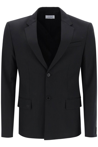 Shop Off-white Light-wool Single-breasted Jacket In Black Black (black)