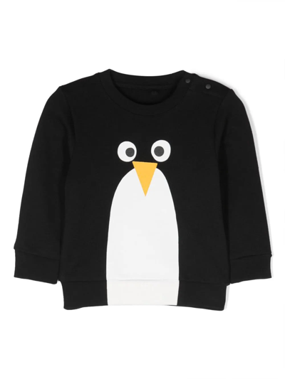 Shop Stella Mccartney Black Penguin Motif Sweatshirt In Nero