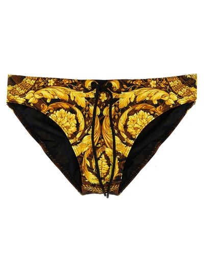 Shop Versace Baroccodile Beachwear In Multicolor