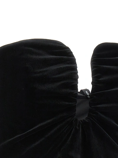 Shop Self-portrait Velvet Strapless Tops In Black