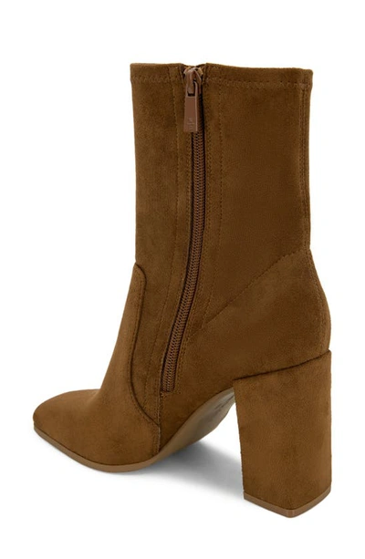 Kenneth Cole New York Jax Stretch Boot Womens Shimmer Square Toe Mid-calf Boots In Cognac