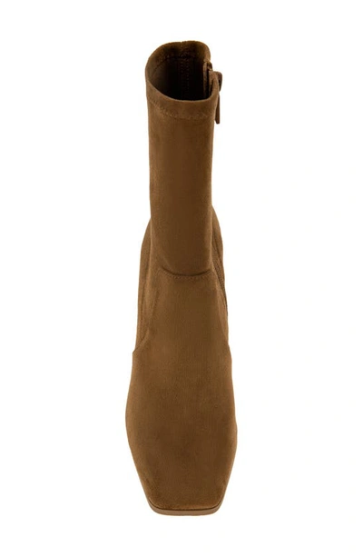 Kenneth Cole New York Jax Stretch Boot Womens Shimmer Square Toe Mid-calf Boots In Cognac