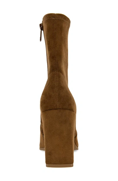 Kenneth Cole New York Jax Stretch Boot Womens Shimmer Square Toe Mid-calf Boots In Cognac