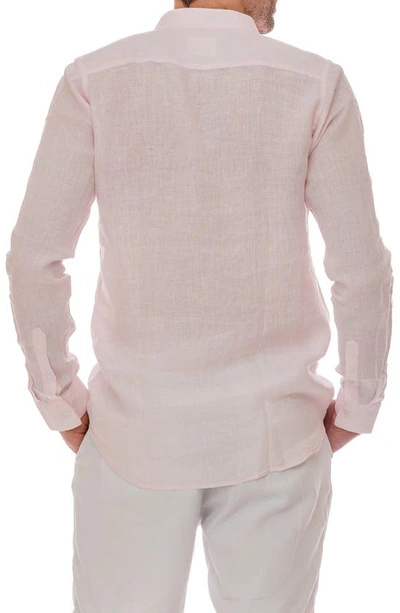 Shop Ranee's Ranees Linen Resort Button-up Shirt In Baby Pink