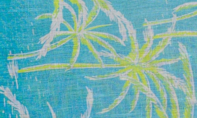 Ranee's Palm Linen Button-up Shirt In Blue