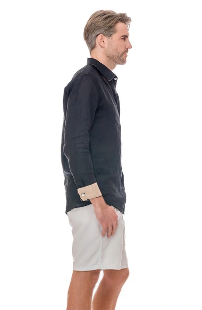 Ranee's Linen Button-up Shirt In Black