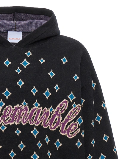 Shop Bluemarble Logo Hooded Sweater Sweater, Cardigans In Black