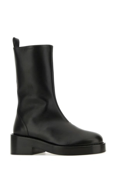 Shop Courrèges Courreges Woman Black Leather Ankle Boots