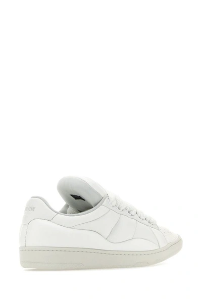 Shop Lanvin Man White Nappa Leather Curb Xl Sneakers