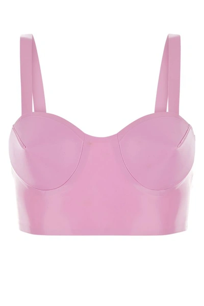 Shop Maison Margiela Woman Prink Rubber Crop-top In Pink