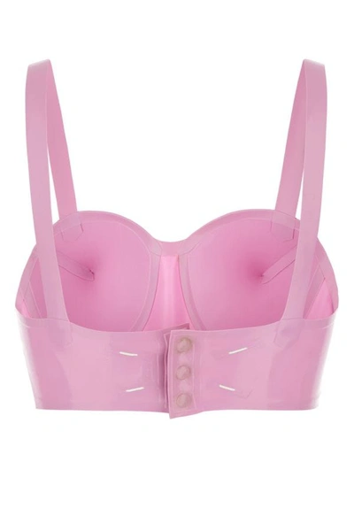 Shop Maison Margiela Woman Prink Rubber Crop-top In Pink