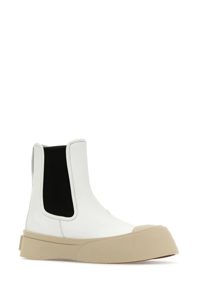Shop Marni Woman White Nappa Leather Pablo Ankle Boots