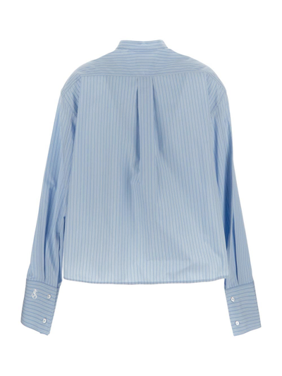 Shop Jil Sander Triple Stripe On Cotton Shirt In Blue