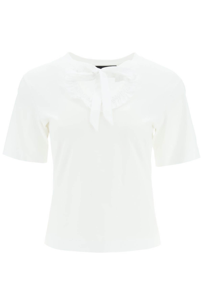 Shop Simone Rocha T-shirt With Heart-shaped Cut-out Women In White