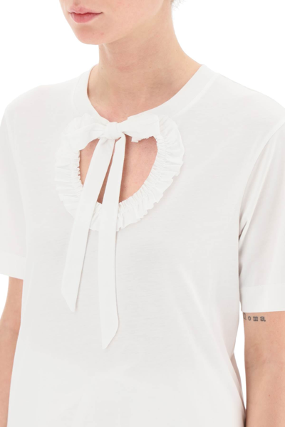 Shop Simone Rocha T-shirt With Heart-shaped Cut-out Women In White