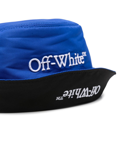 Shop Off-white Nylon Bucket Hat In Blue