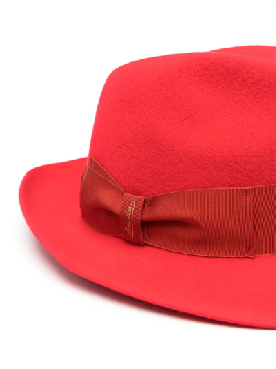 Shop Borsalino Monica Velour Felt Fedora Hat In Red