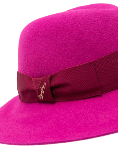 Shop Borsalino Claudette Shaved Felt Fedora Hat In Violet