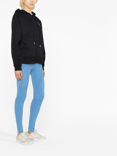 Shop Adidas By Stella Mccartney Logo Organic Cotton Blend Hoodie In Black