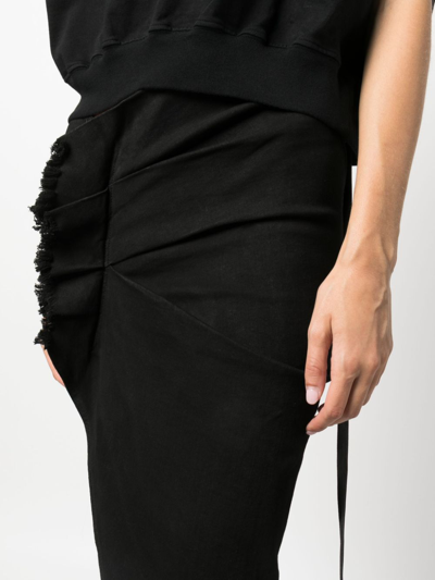 Shop Rick Owens Drkshdw Denim Midi Skirt In Black