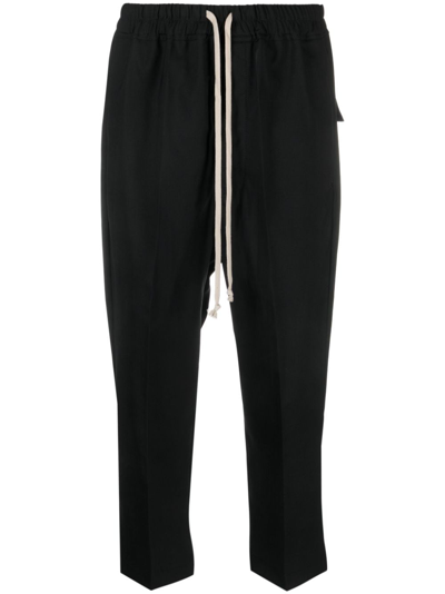 Shop Rick Owens Astaire Cropped Drawstring Trousers In Black