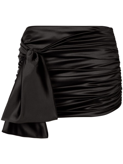 Shop Dolce & Gabbana Silk Mini Skirt In Black