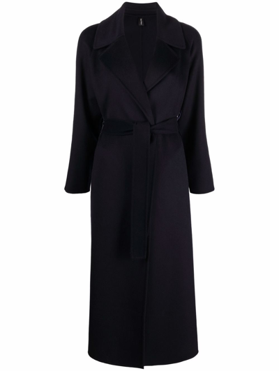 Shop Palto' Paola Wool Blend Long Coat In Blue