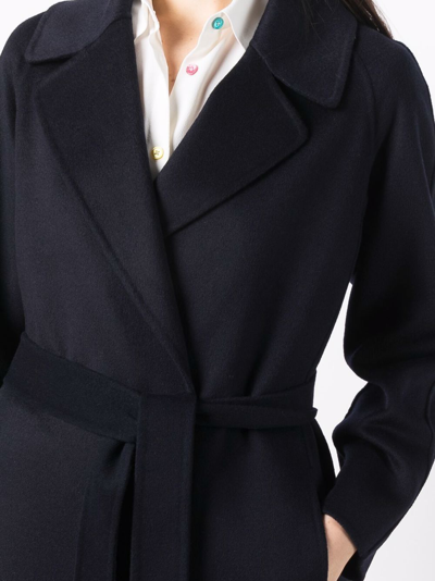 Shop Palto' Paola Wool Blend Long Coat In Blue