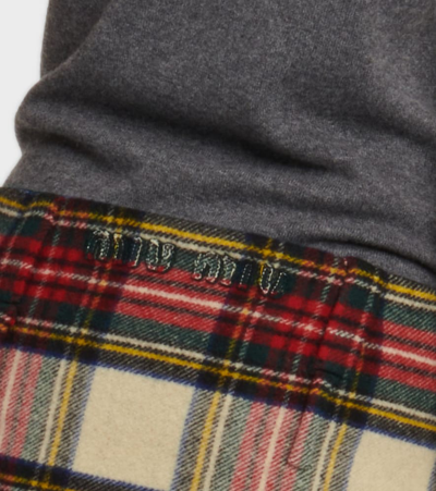 Miu Miu Checked Wool Miniskirt In Multicoloured