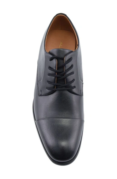 Shop Aldo Knaggs Cap Toe Leather Derby In Jet Black Leather Smooth