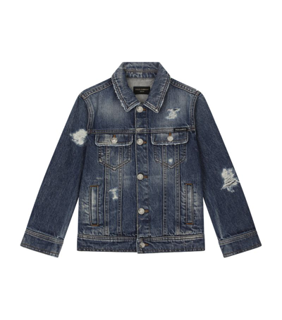 Shop Dolce & Gabbana Kids Distressed Denim Jacket (2-6 Years) In Multi