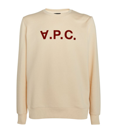 Shop Apc Cotton Logo Sweatshirt In White