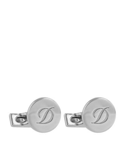 Shop St Dupont S. T. Dupont Iconic Monogram Cufflinks In Silver
