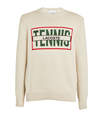 Countryside Tilbageholdenhed svinge Lacoste Knitted Tennis Sweater In White | ModeSens